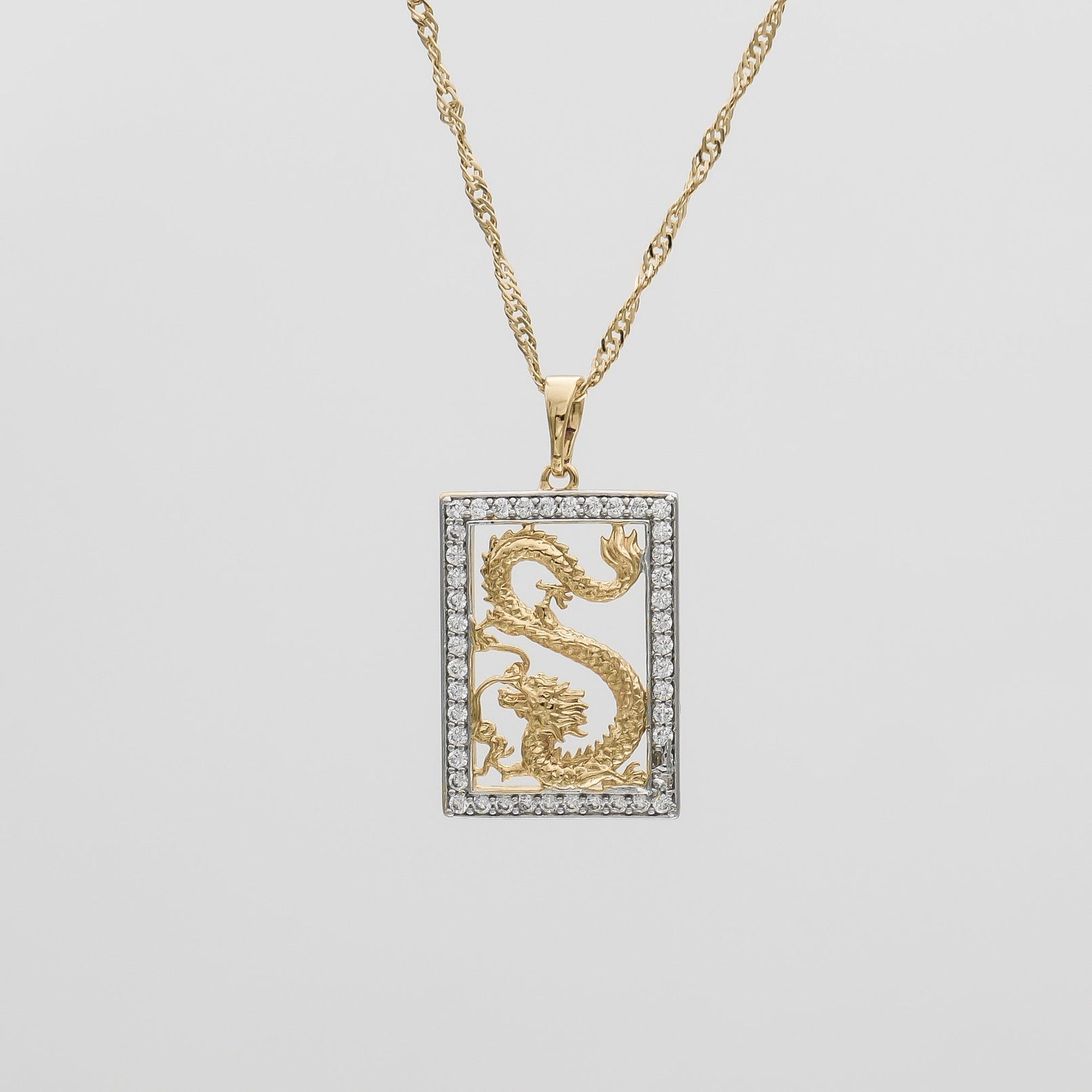 Dragon Tablet CZ Necklace