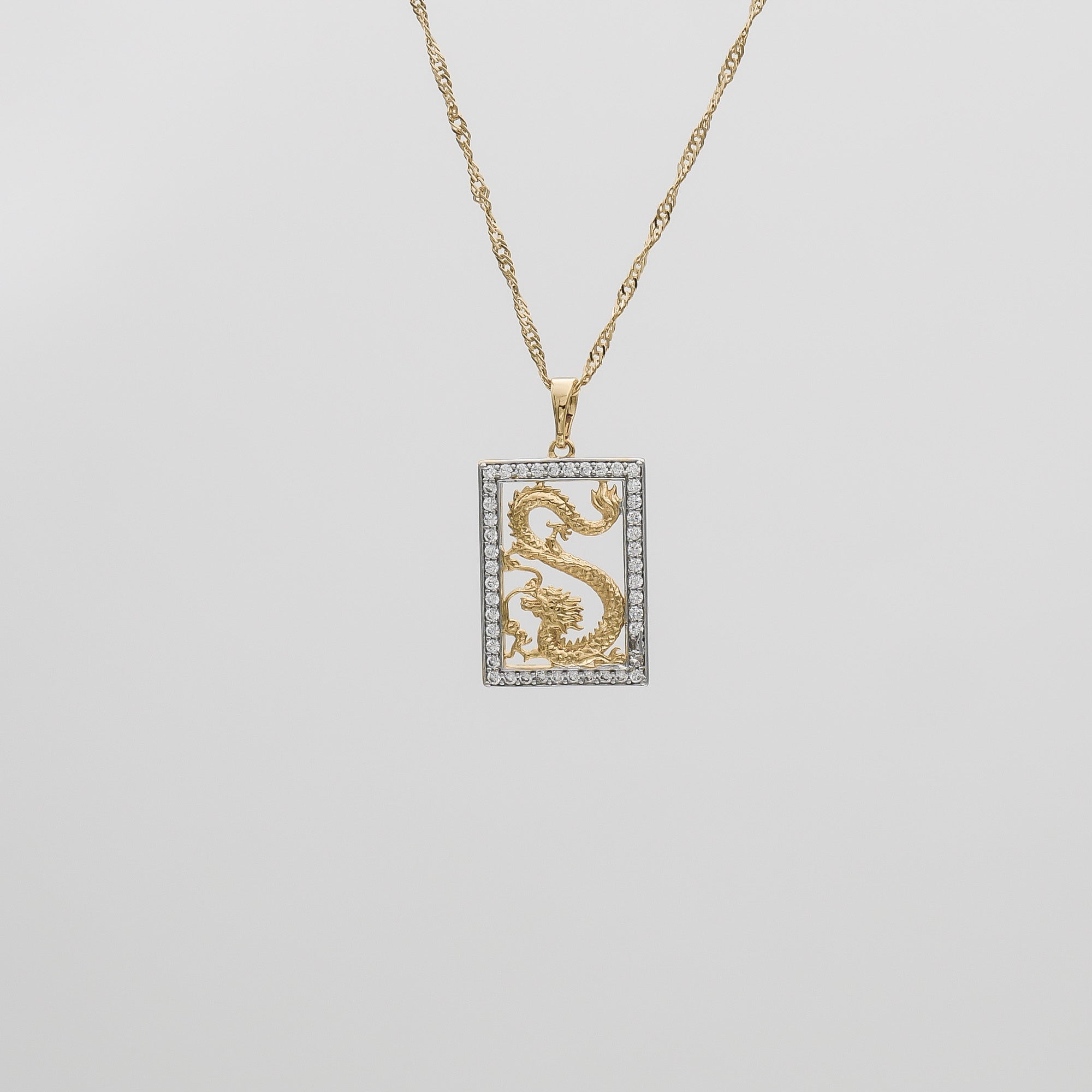 Dragon Tablet CZ Necklace