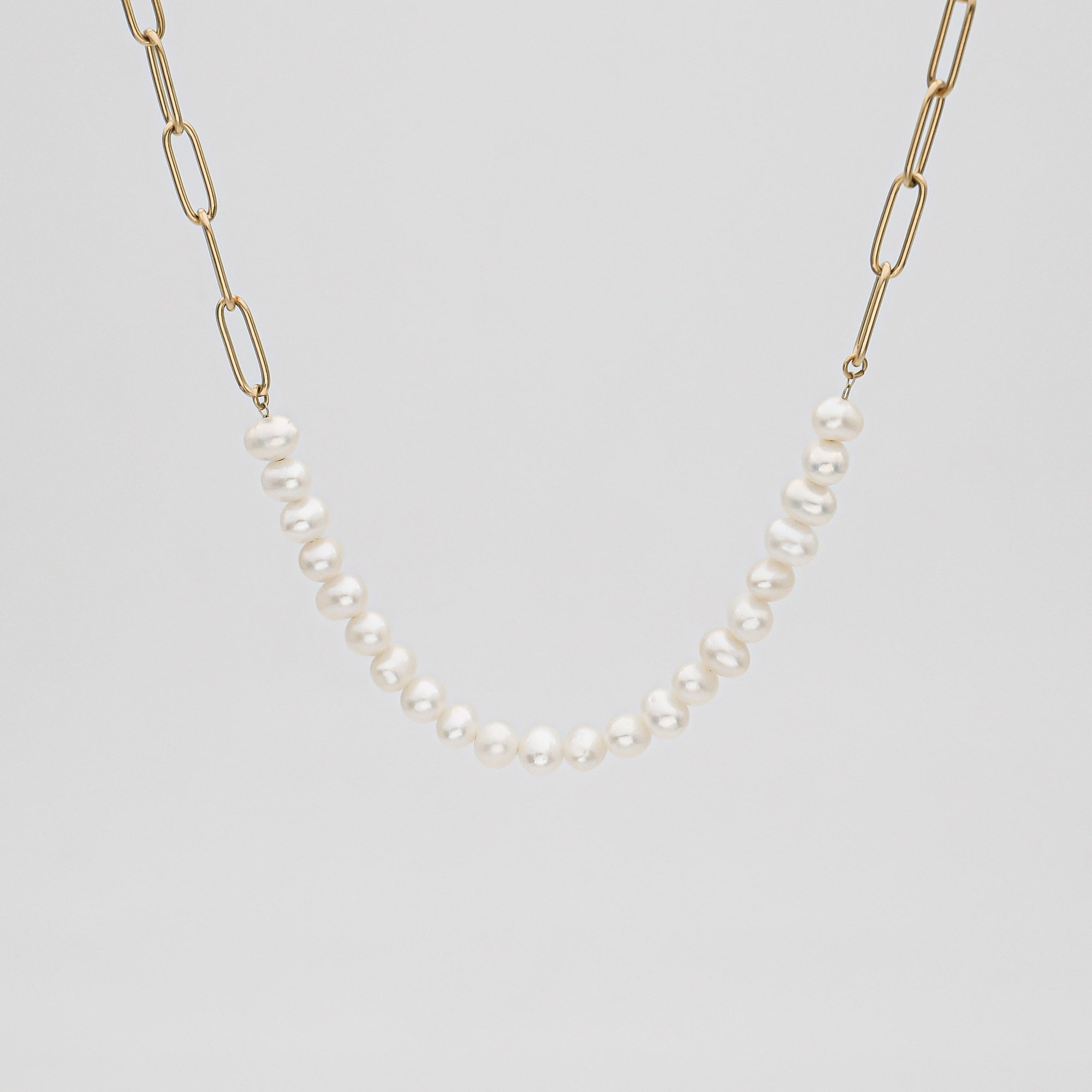 Camila Pearl Paperclip Necklace