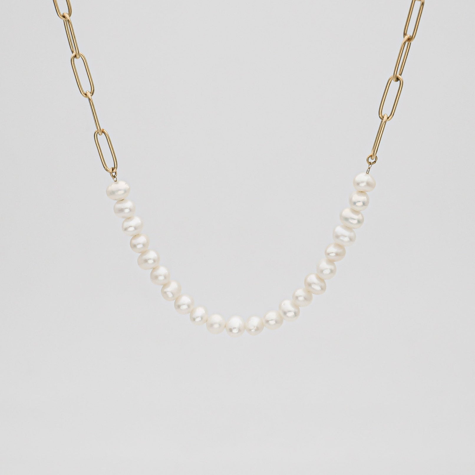 Camila Pearl Paperclip Necklace