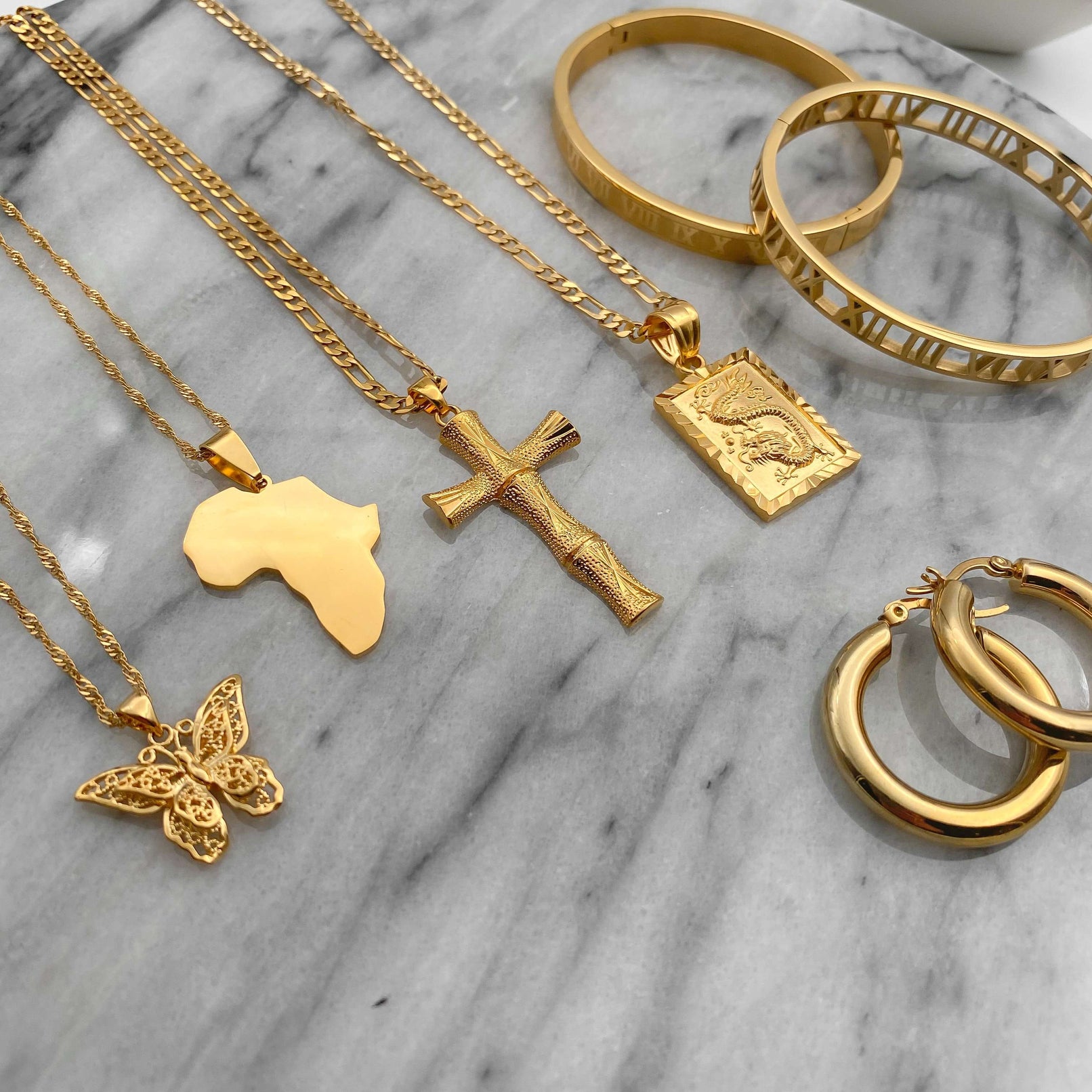 Afrika goud gevulde ketting