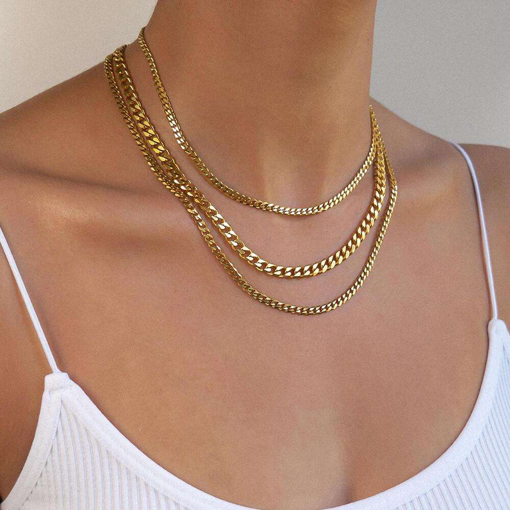 Klassieke Cubaanse Ketting Goud