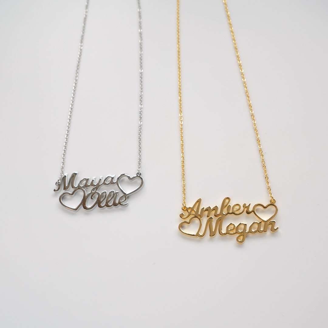 Double Name Heart Necklace