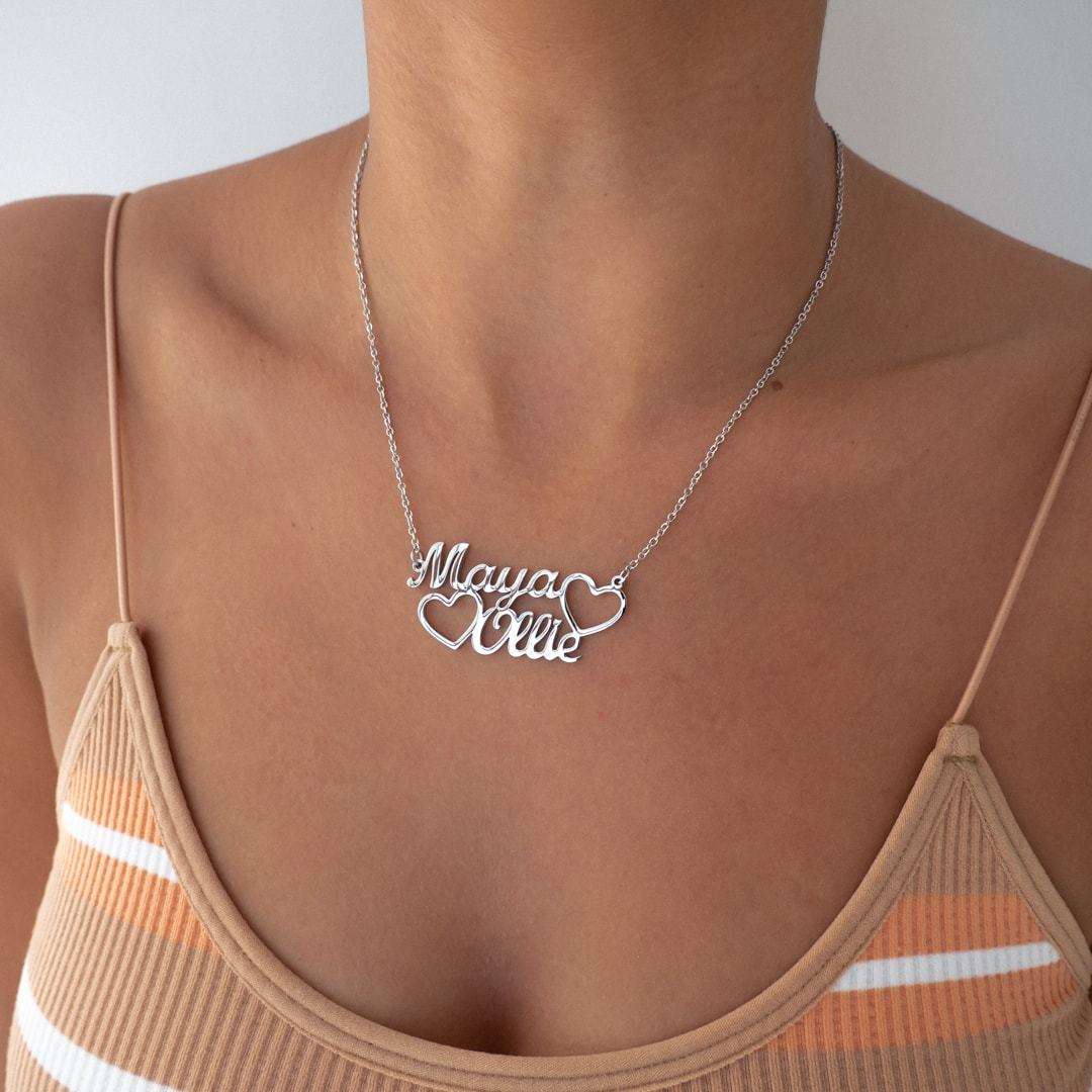 Double Name Heart Necklace