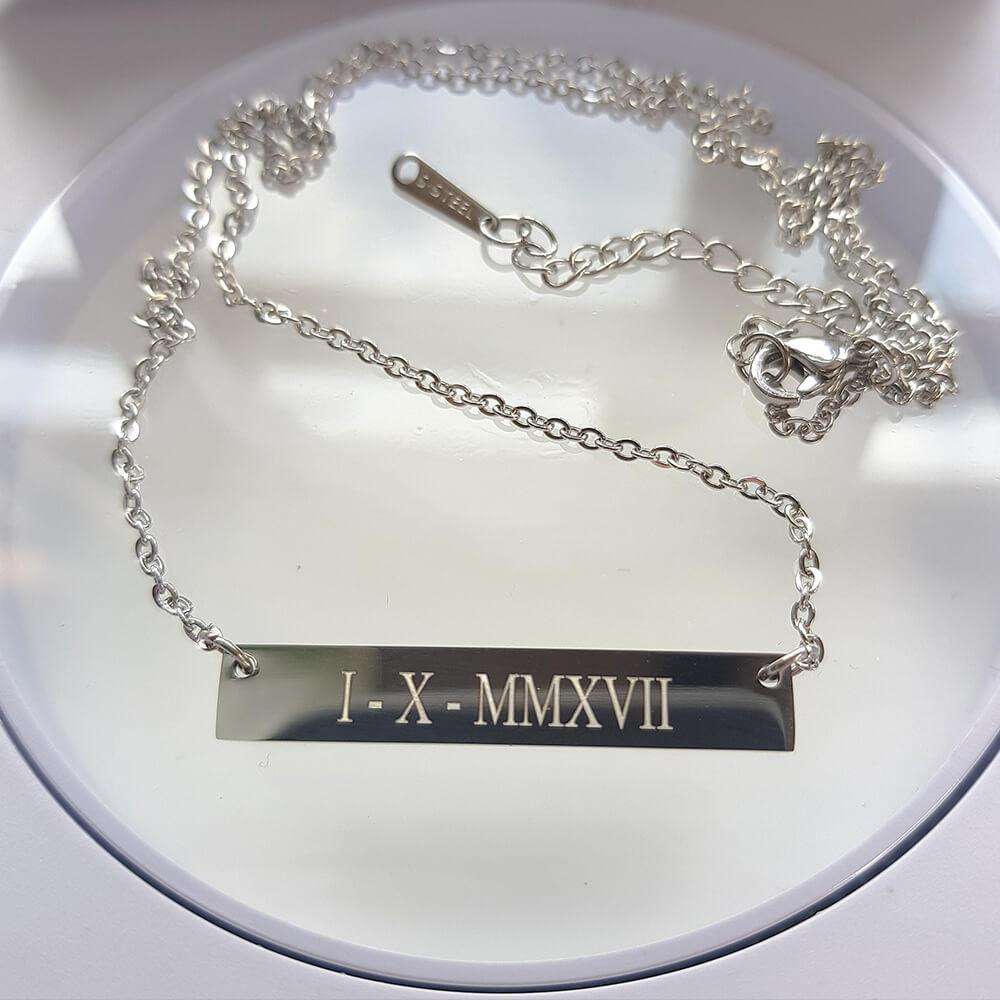 Engraved Custom Bar Necklace