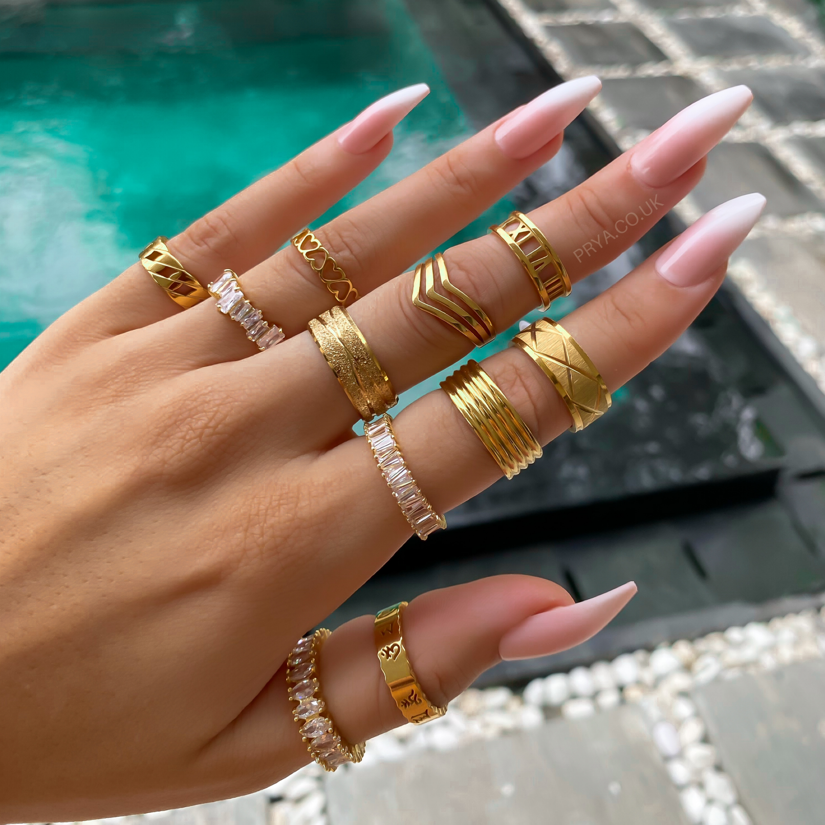3-strengs Chevron ring